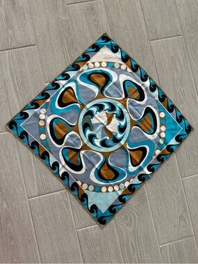 EMILIO PUCCI Handrolled Silk Scarf VGUC